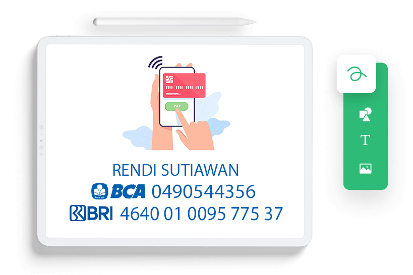 Lakukan Transfer Pembayaran ke Rek.BCA: 0490544356 atau BRI:4640 01 0095 775 37 : RENDI SUTIAWAN